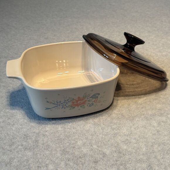 Corning Ware Symphony Casserole Dish with Lid A-1 1/2-B 1.5 Liter Dark Glass Lid - Picture 4 of 12